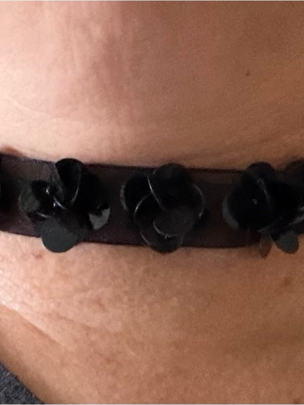 Black INC Beaded Floral Choker Necklace